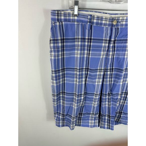 Polo Ralph Lauren Golf Plaid Shorts Blue Size 38 Cotton Preppy - Picture 8 of 10